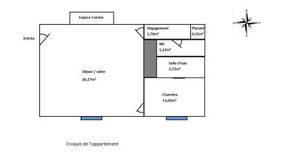 Apartment 2 rooms of 40 m² in Nantes (44100)