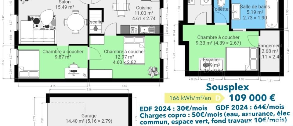 Appartement 4 pièces de 67 m² à Belfort (90000)