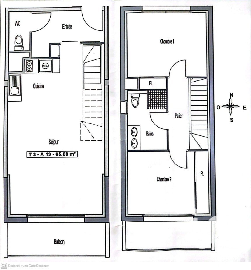 Duplex 3 pièces de 65 m² à Saint-Gilles-Croix-de-Vie (85800)