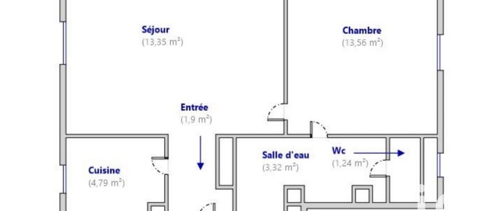 Apartment 2 rooms of 48 m² in Paris (75004)