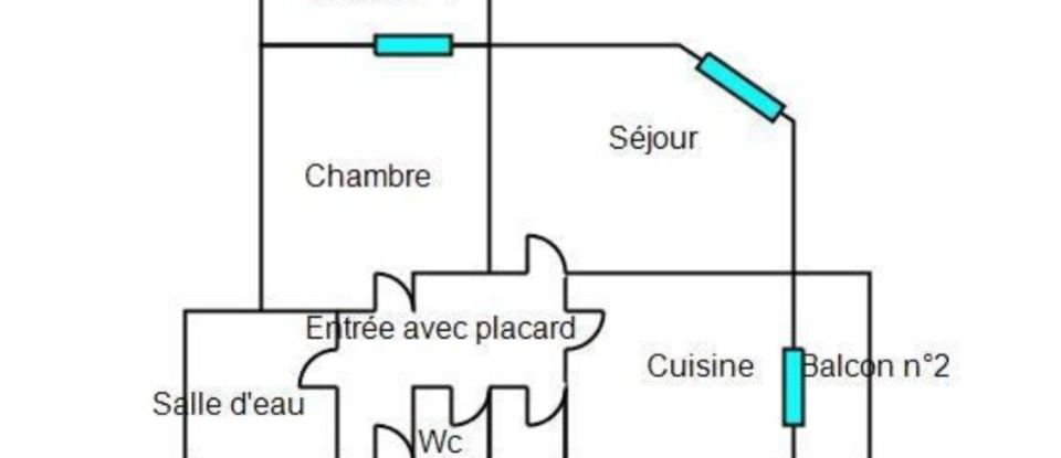 Appartement 2 pièces de 45 m² à Nice (06000)