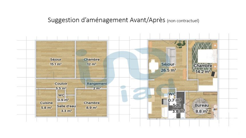 Apartment 3 rooms of 55 m² in Corbas (69960)