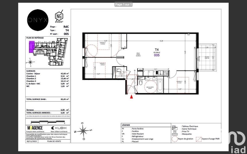 Apartment 4 rooms of 83 m² in Agde (34300)