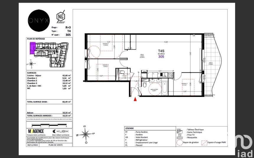 Appartement 4 pièces de 83 m² à Agde (34300)