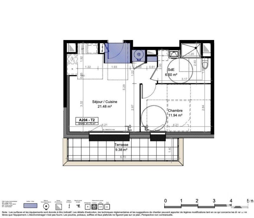 Appartement 2 pièces de 41 m² à Carpiquet (14650)