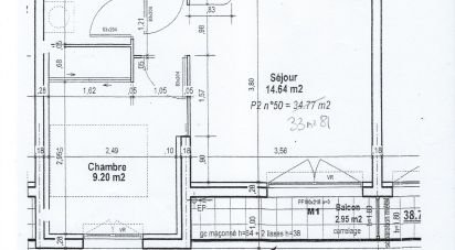 Appartement 2 pièces de 34 m² à Montpellier (34090)