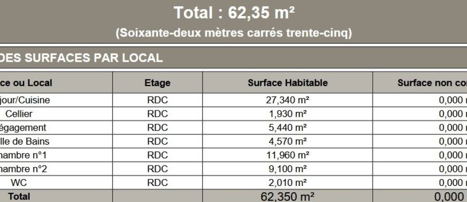 Apartment 3 rooms of 62 m² in Douai (59500)