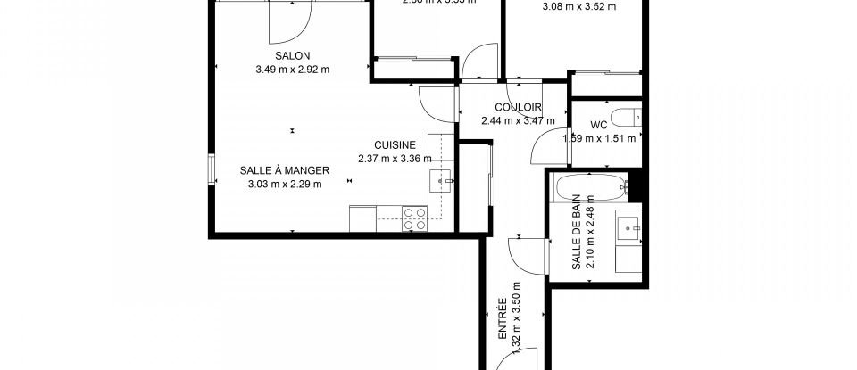 Appartement 3 pièces de 66 m² à Bayonne (64100)