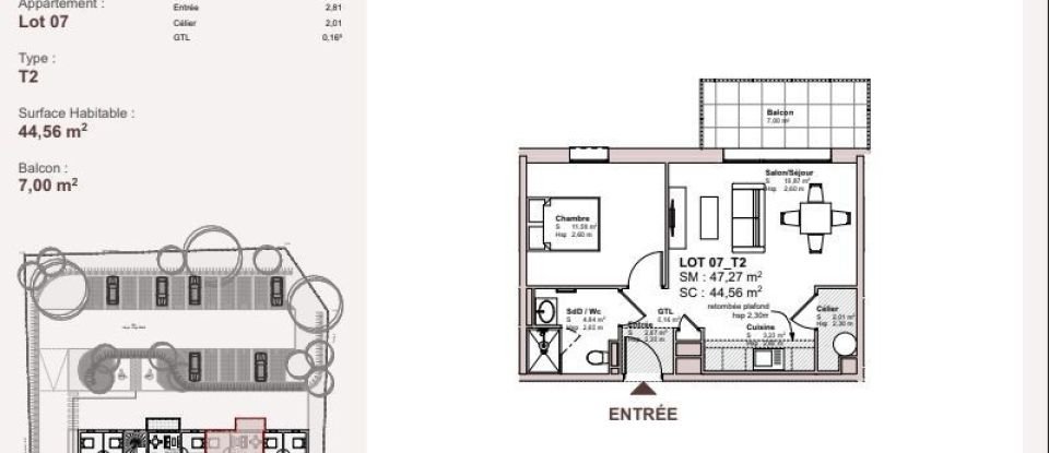 Apartment 2 rooms of 45 m² in Carentan les Marais (50480)