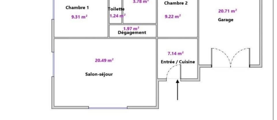 House 3 rooms of 54 m² in Saint-Zacharie (83640)