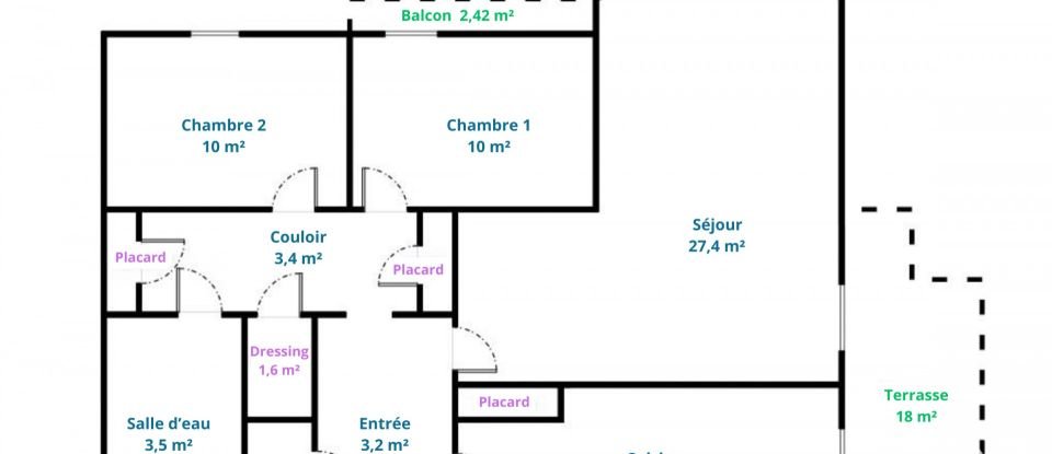 Appartement 4 pièces de 69 m² à Le Chesnay (78150)