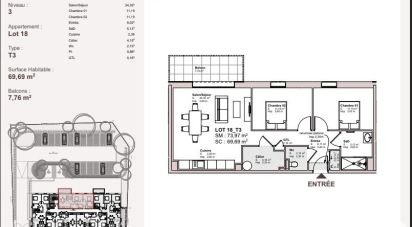 Apartment 3 rooms of 70 m² in Carentan les Marais (50500)