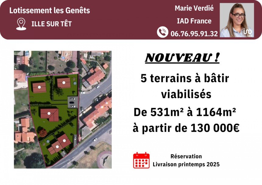 Terrain de 531 m² à Ille-sur-Têt (66130)