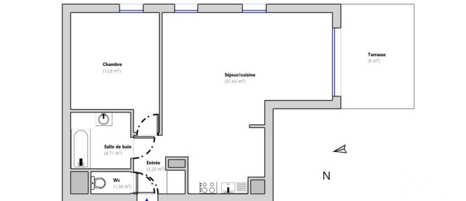 Appartement 2 pièces de 53 m² à Saint-Raphaël (83700)