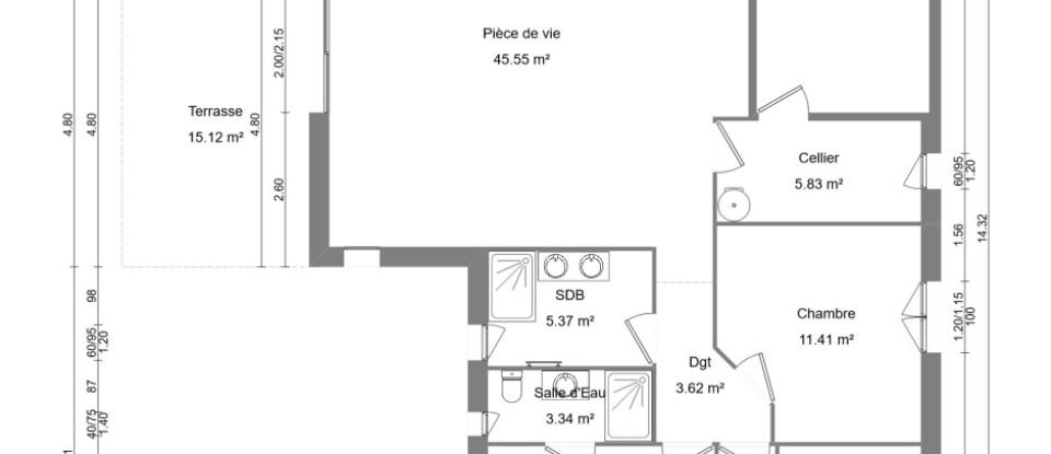 House 4 rooms of 100 m² in Nègrepelisse (82800)