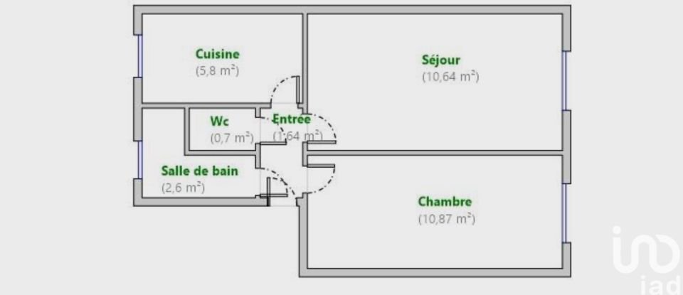 Appartement 2 pièces de 32 m² à Saint-Ouen-sur-Seine (93400)