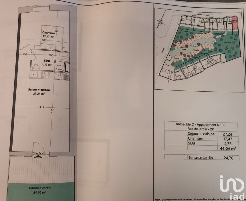 Appartement 2 pièces de 44 m² à Étampes (91150)