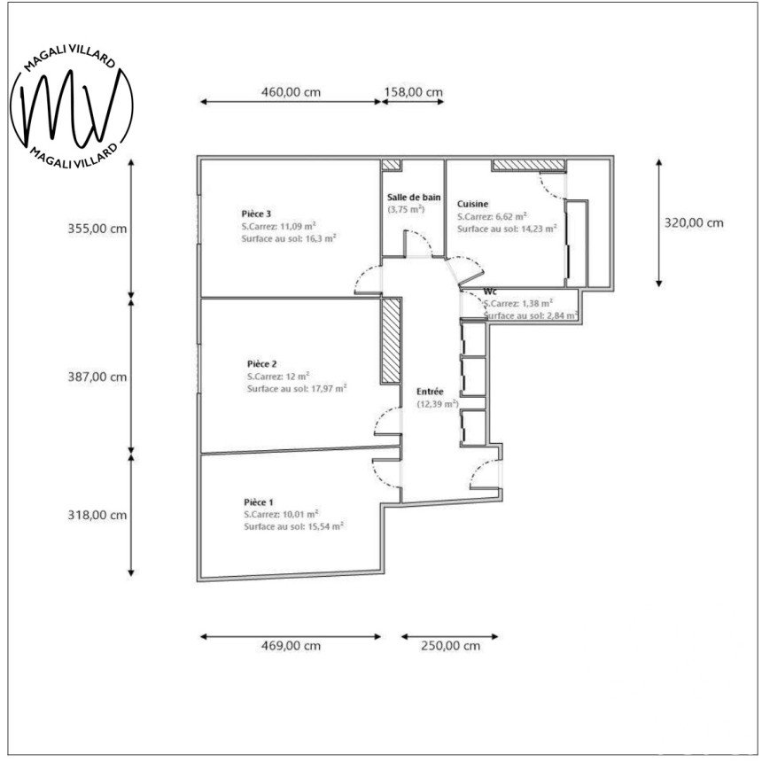 Appartement 3 pièces de 57 m² à Nice (06000)