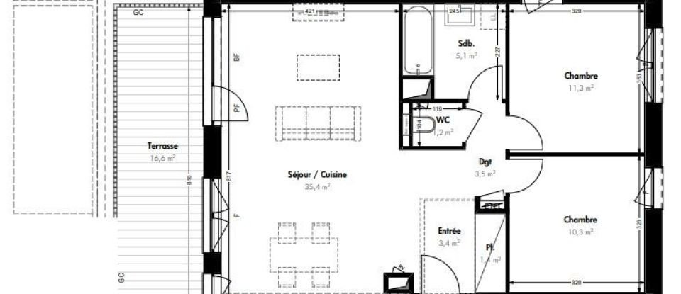 Apartment 3 rooms of 71 m² in Villerupt (54190)