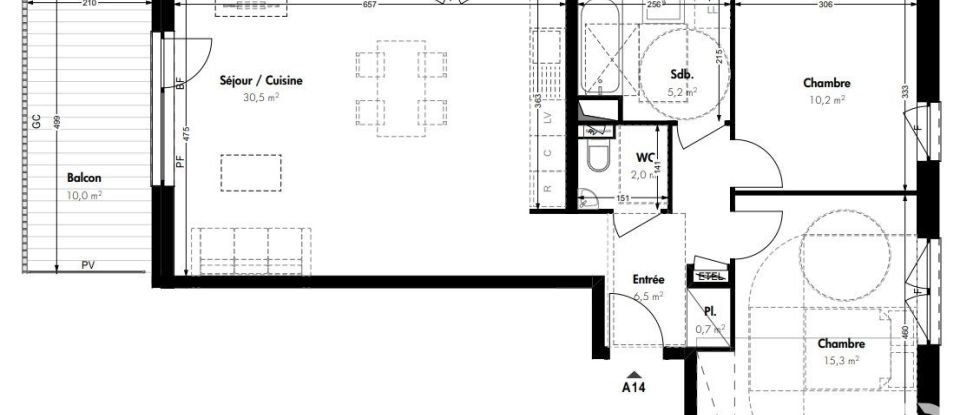 Apartment 3 rooms of 70 m² in Villerupt (54190)