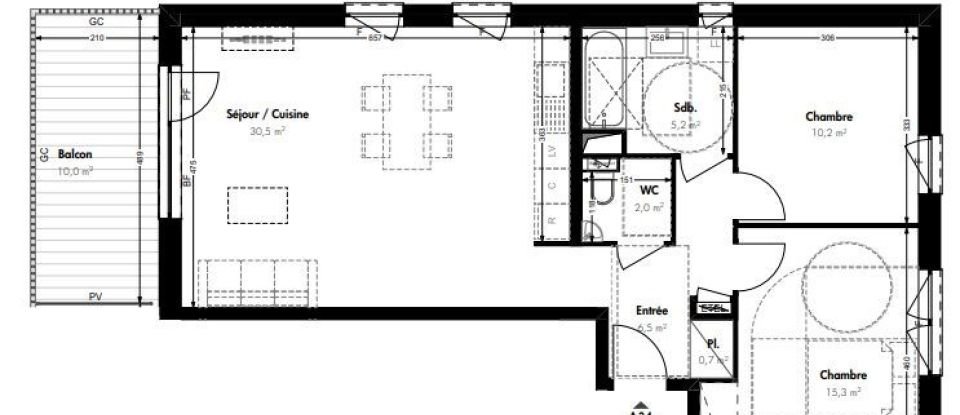 Apartment 3 rooms of 70 m² in Villerupt (54190)