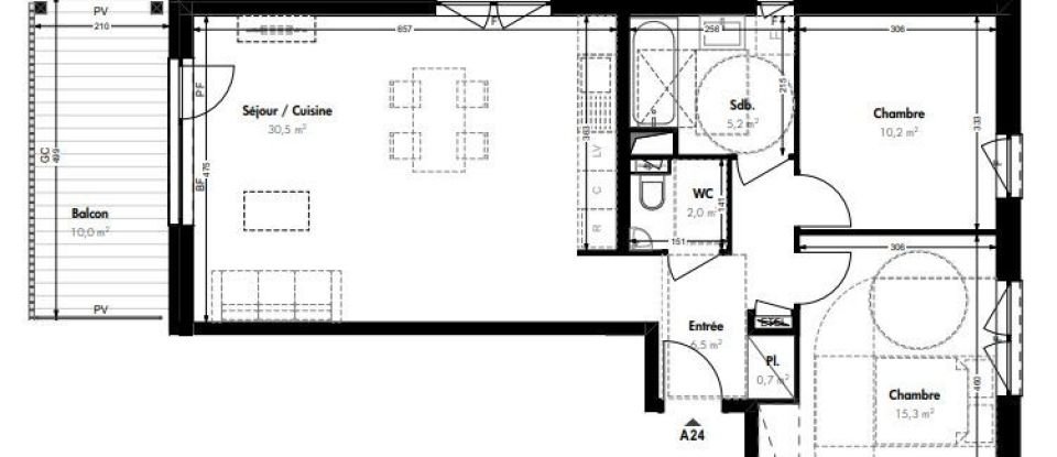 Apartment 3 rooms of 70 m² in Villerupt (54190)