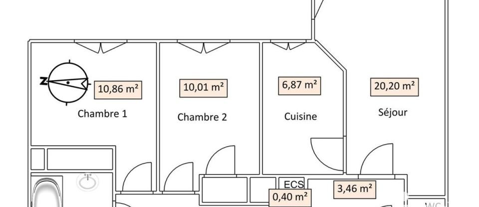 Apartment 3 rooms of 61 m² in Asnières-sur-Seine (92600)