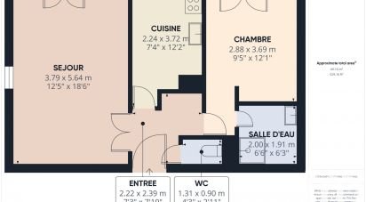 Appartement 2 pièces de 50 m² à Évry (91000)