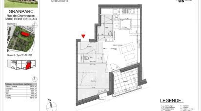 Appartement 2 pièces de 38 m² à Le Pont-de-Claix (38800)