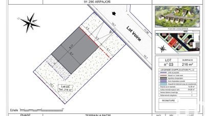 Land of 216 m² in Arpajon (91290)