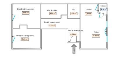 Apartment 3 rooms of 69 m² in Sannois (95110)