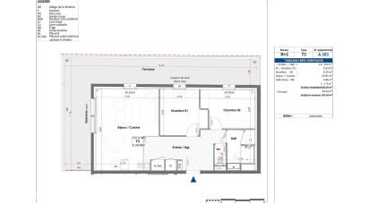 Appartement 3 pièces de 58 m² à Cébazat (63118)