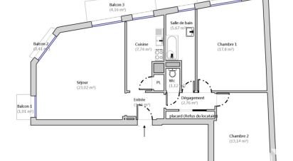 Apartment 3 rooms of 76 m² in Nice (06300)